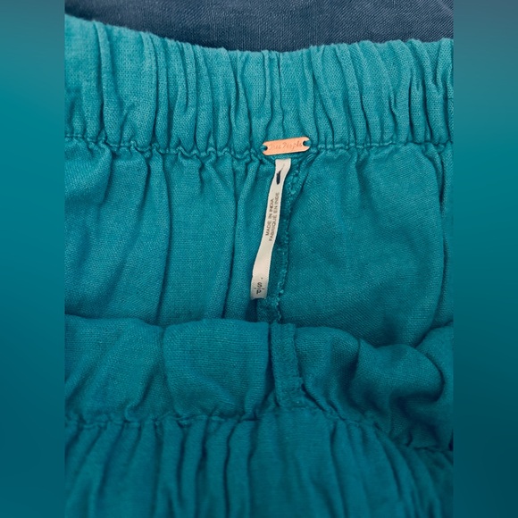 Free People Take Me With You Linen Pants NWOT Size S Color Blue - Picture 6 of 6
